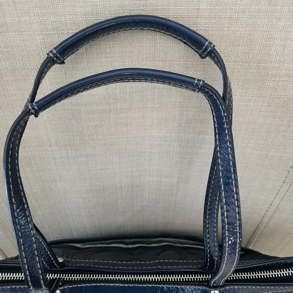 Coach 19198 Vintage Patent Leather Stitched Signature Tote/ Shoulder Bag - Picture 7 of 15